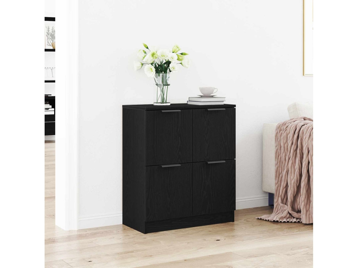 Vidaxl Buffet Carvalho Preto 60 X 30 X 70 Cm Derivados De Madeira