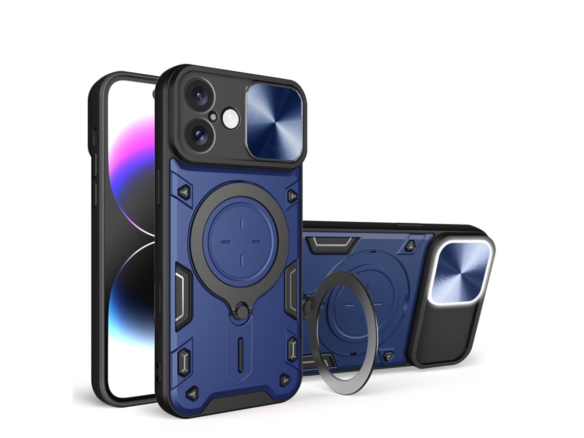 Capa Para Iphone 16 Plus - Textura De Cd - Suporte Magnético Deslizante - Proteção Para Câmera
