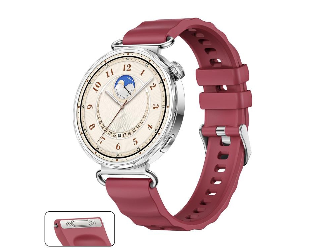 Bracelete para Huawei Watch Gt 6 Silicone com Botão de Pressão e Liberação Rápida Vinho Tinto XIAOMOYU (41mm)