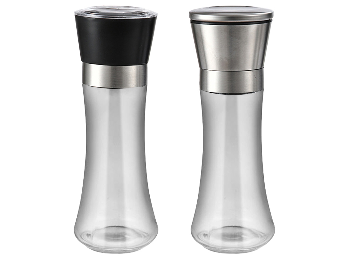 Conjunto de 2 Moedores em Aço Inoxidável para Sal e Pimenta com Ajuste em Cerâmica AQUAFORGE