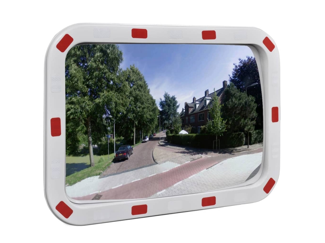 Convex Espelho De Trânsito Retangular 40 X 60 Cm Com Refletores
