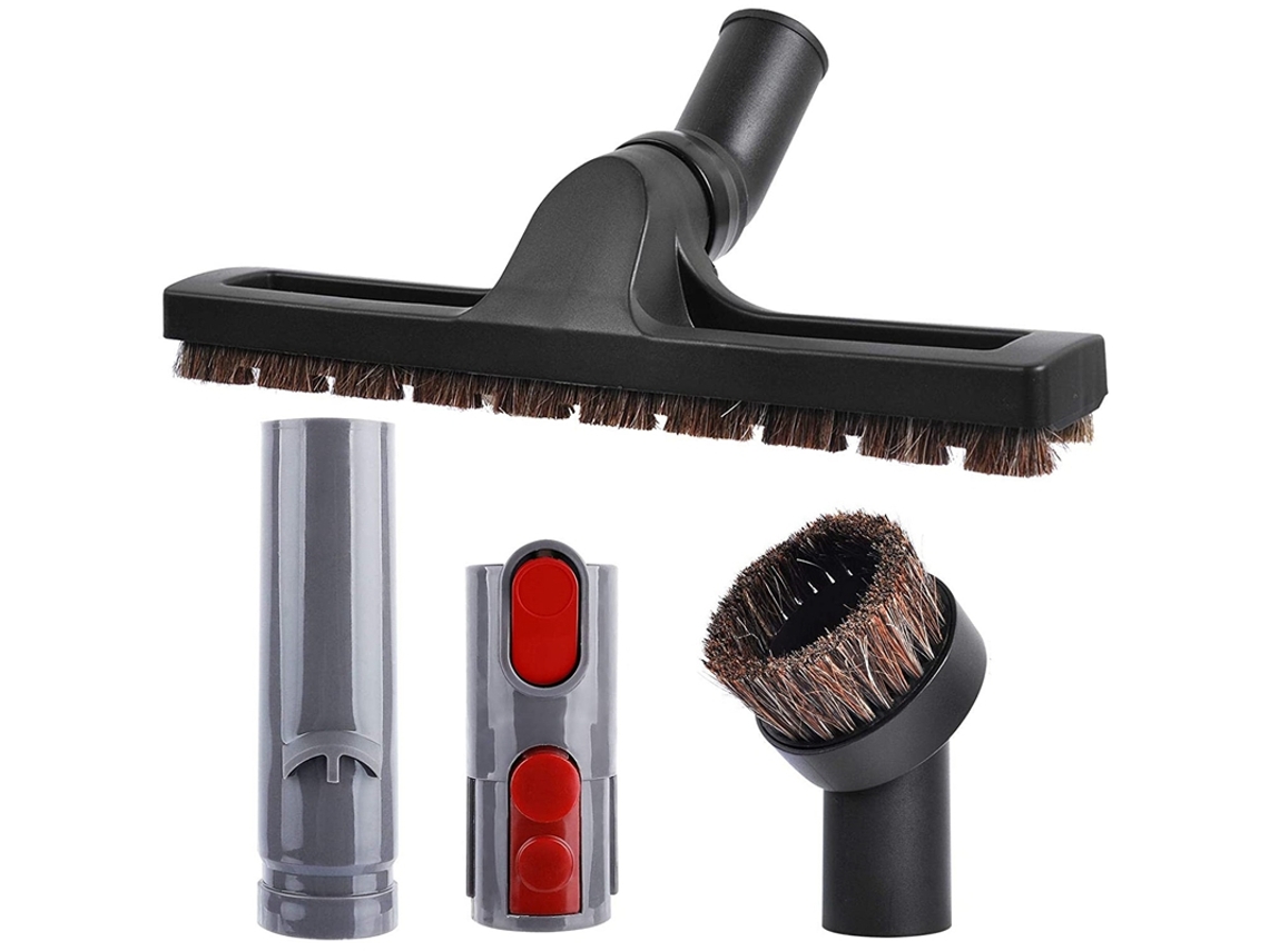 Kit de acessórios de vácuo de 4 unidades para Dyson V7 V8 V10, ferramenta articulada de piso duro, escova de poeira macia e conversor adaptador