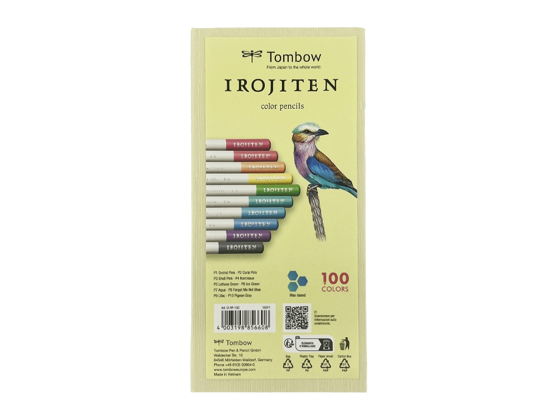 Conjunto De Lápis De Cor Tombow Cores Pastel Irojiten, 10 Peças Desenho Criativo