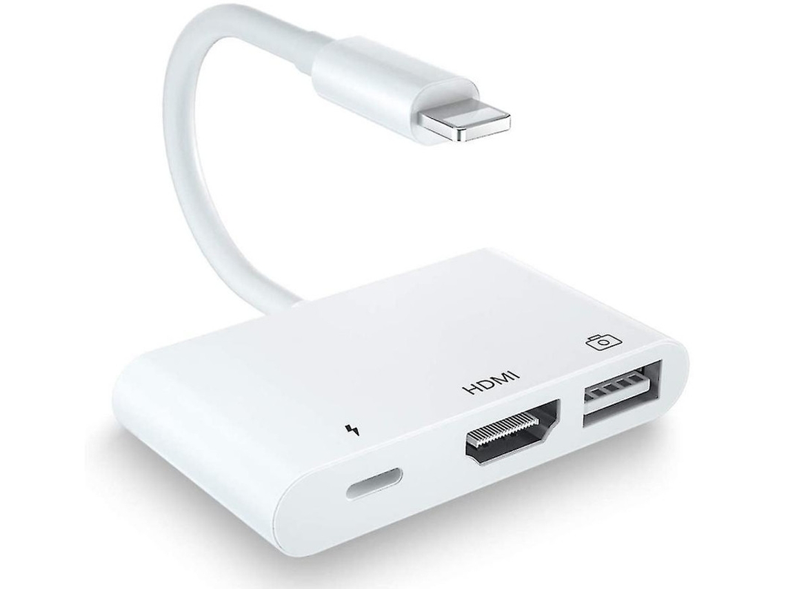 Unitrox 3 Em 1 Adaptador Hdmi Otg Digital Av 1080p, Usb Otg Fêmea, Carregamento, Suporte Usb/stick Etc, Para Phone11 Etc Branco Bestvite