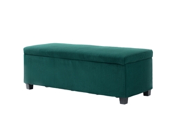 Banco De Armazenamento Em Veludo Cotelê Com Tampa, 112x42x40cm, Sala, Quarto E Corredor, Verde