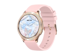 5.2 Relógio Conectado com Antirroubo e Pulseira de Silicone Rosa