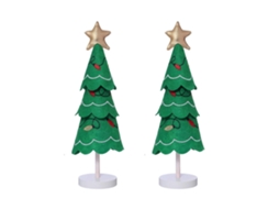 Enfeite De Natal De Tecido Quente Com Base De Madeira Resistente E Luzes Bordadas Para Decoração Sazonal. Loja Olysi