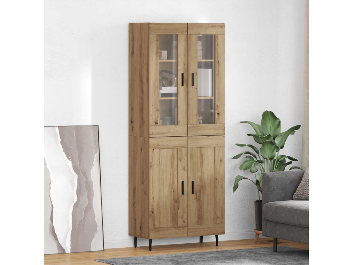 Vidaxl Buffê 2 Pcs Carvalho Artesanal 69,5 X 34 X 180 Cm
