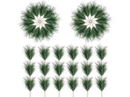 Ramos de Acículas de Pinheiro Artificial Pequenos para Decoração de Natal e Festas 60pcs S/MARCA