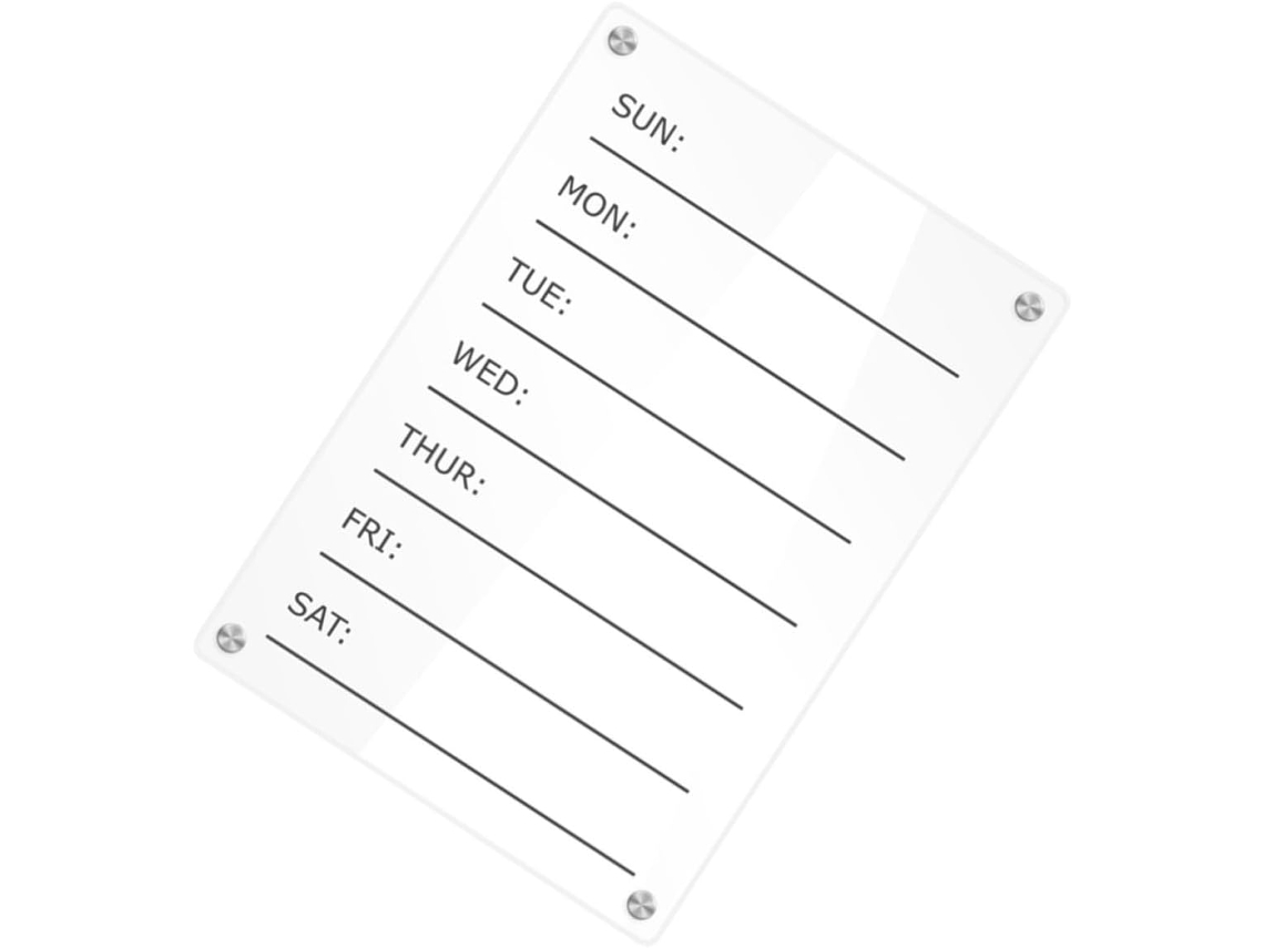 Tableau Magnétique Effaçable À Sec En Acrylique Réutilisable Pour Frigo, Planificador Hebdomadaire Bureau Et