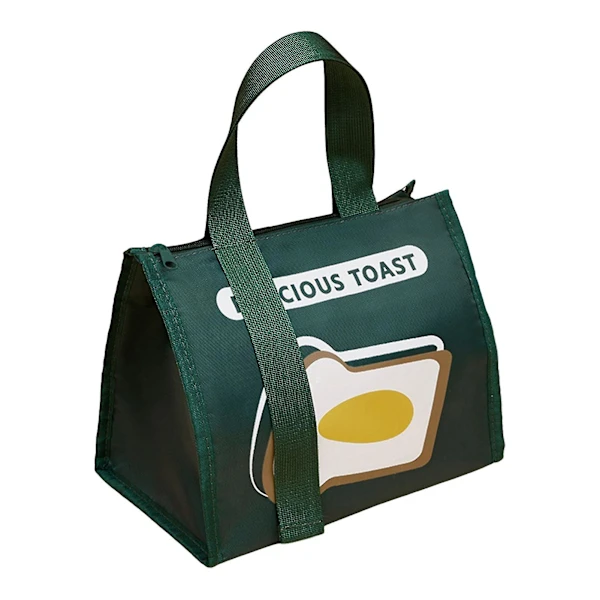 Bolsa Bento Dobrável Impermeável em Tecido Oxford, Ideal para Estudantes e o Almoço, na Cor Verde BRILVIBERA