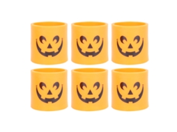 2026 velas de Calabaza Led para Halloween Sin Llama Parpadeante Decoración de Hogar Baterías Carasa Naranja Sonrisa Grande Brillante Amarilla