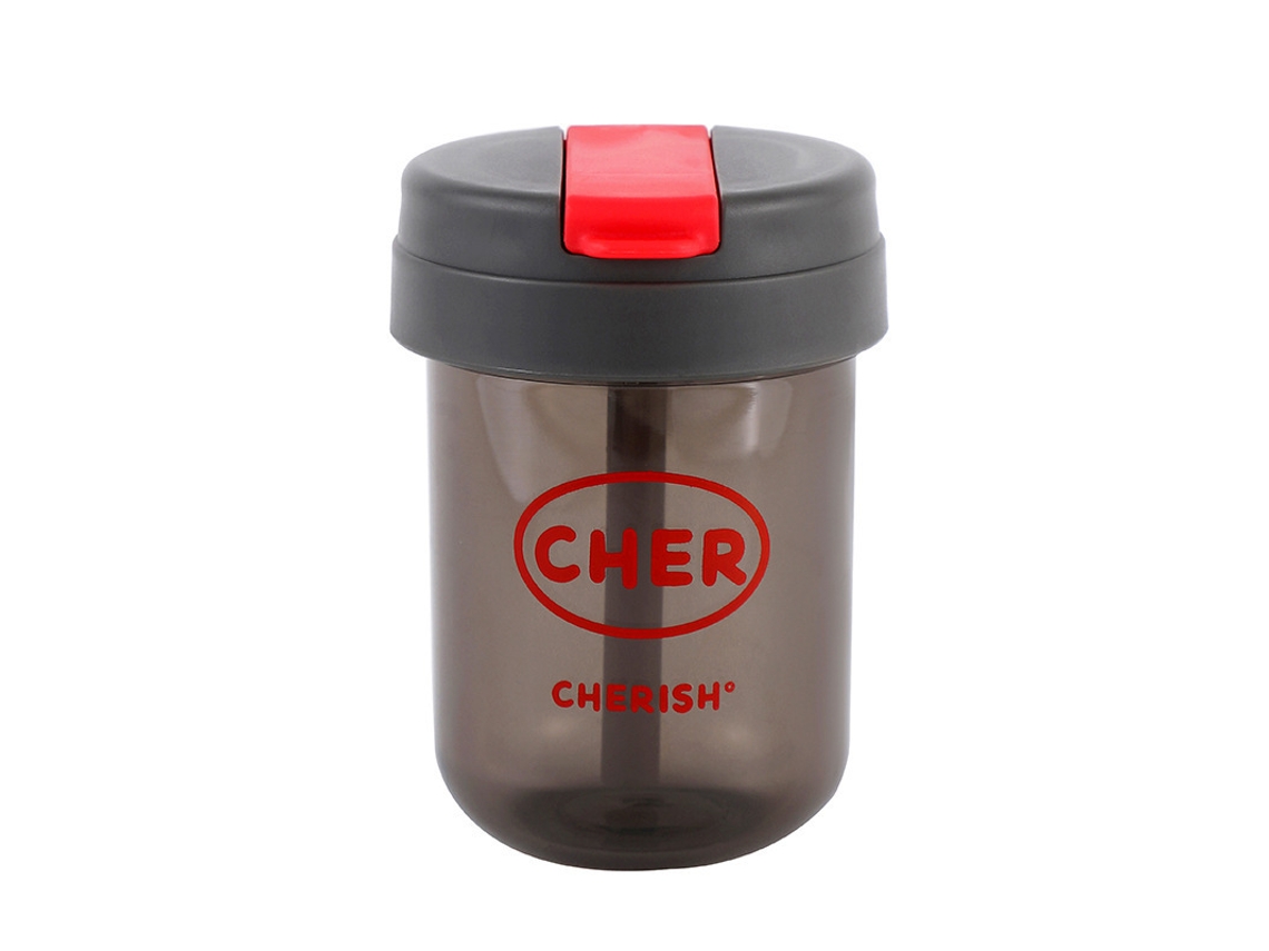 Caneca de café pequena e portátil de plástico, cinza, 300ml Brilvibera