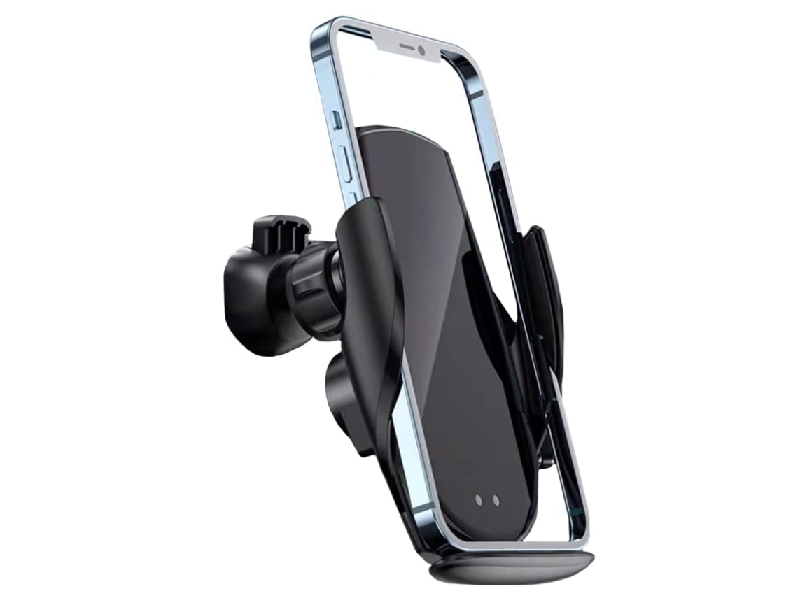 Carregador Carro Sem Qi Carregamento Rápido Auto Clamping Air Vent Car Phone para iPhone 11/13/12 YIZHOOD Preto