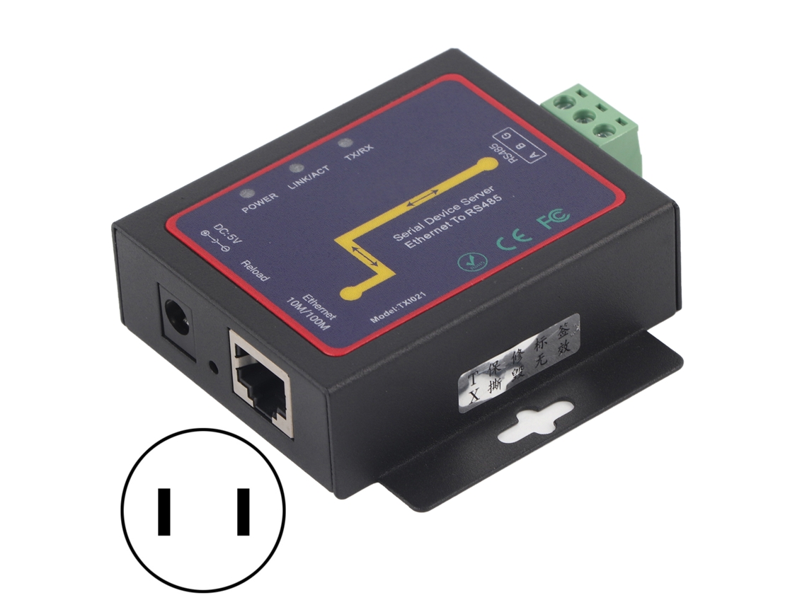 Servidor Serial Único (adaptador De Plugue Us 100-240v Rj45 Para Rs485)