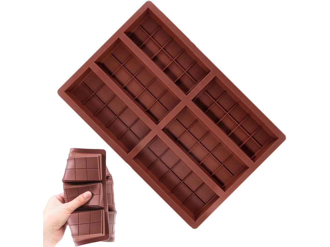 Forma De Silicone Barras De Chocolate Com 6 Cavidades.