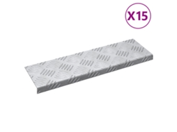 Conjunto 15 Degraus De Escada Vidaxl Prateado Alumínio (60 X 18 X 2,5 Cm)