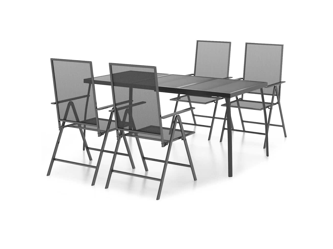 Maison Exclusive - 5 Pcs Conjunto De Jantar Para Jardim Aço Antracite