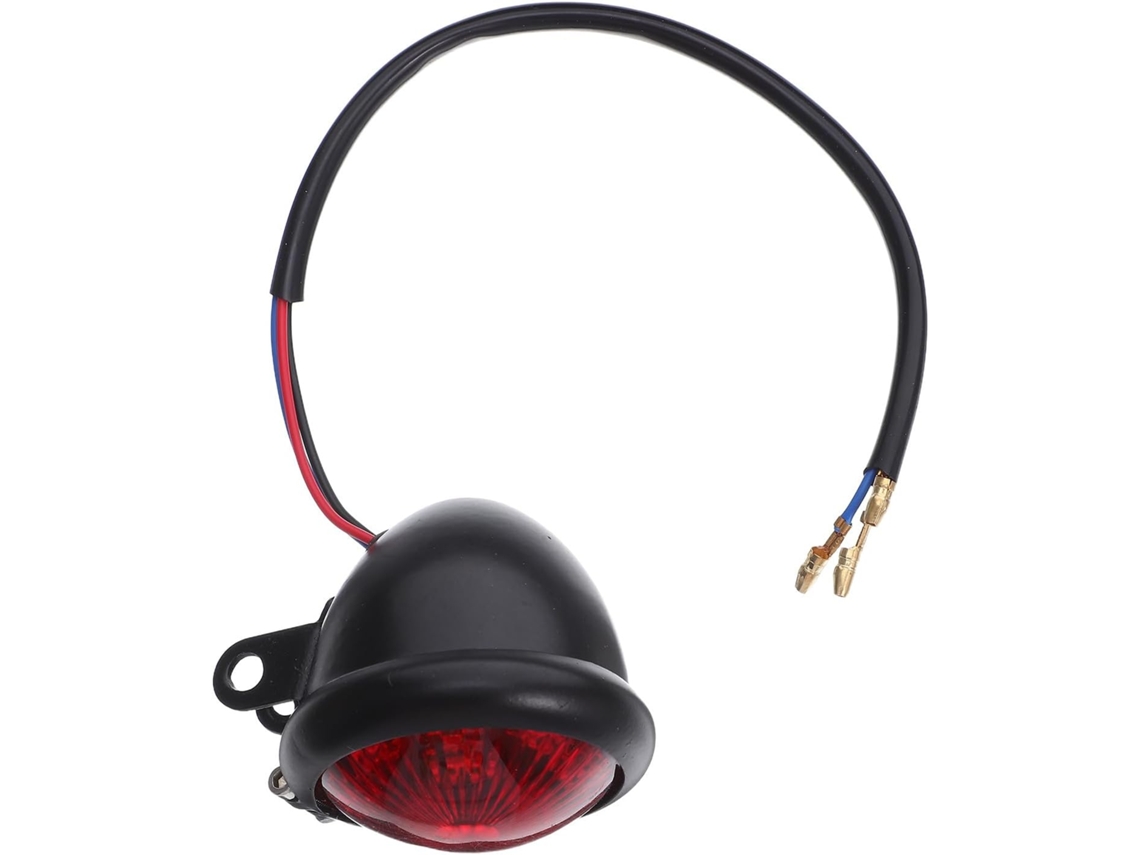 Lanterna Traseira Redonda Retrô Para Motocicleta Chopper, Feita De Liga Metálica E Plástico.