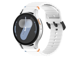 Pulseira De Silicone Preta Com Fivela E Textura Ondulada.