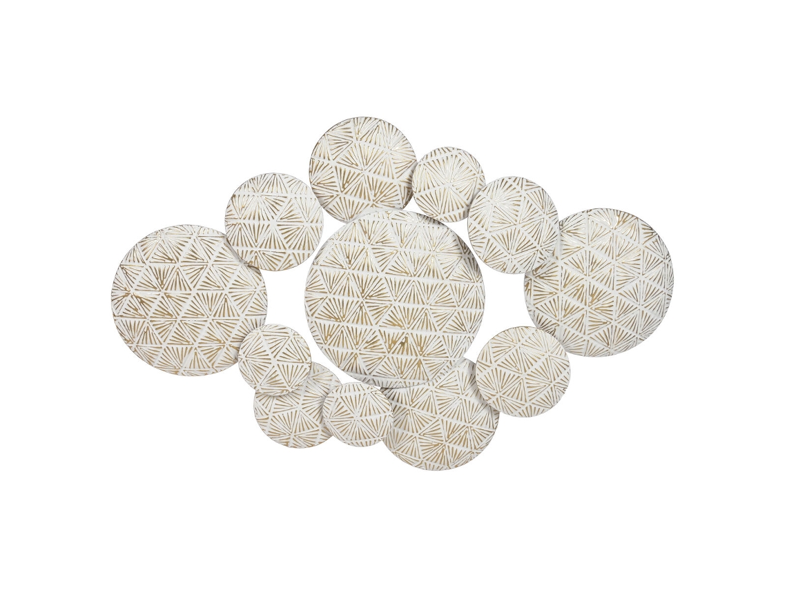 Figura Decorativa Home Esprit Branco Dourado Círculos Decapé 102 X 7 X 74 Cm