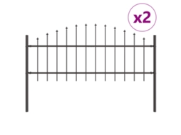 Conjunto 2 Barreira De Jardim Vidaxl Cinzento Aço Revestido A Pó (170 X 115 Cm)