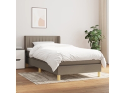 Vidaxl Cama Com Molas/colchão 90x200 Cm Tecido Castanho-acinzentado