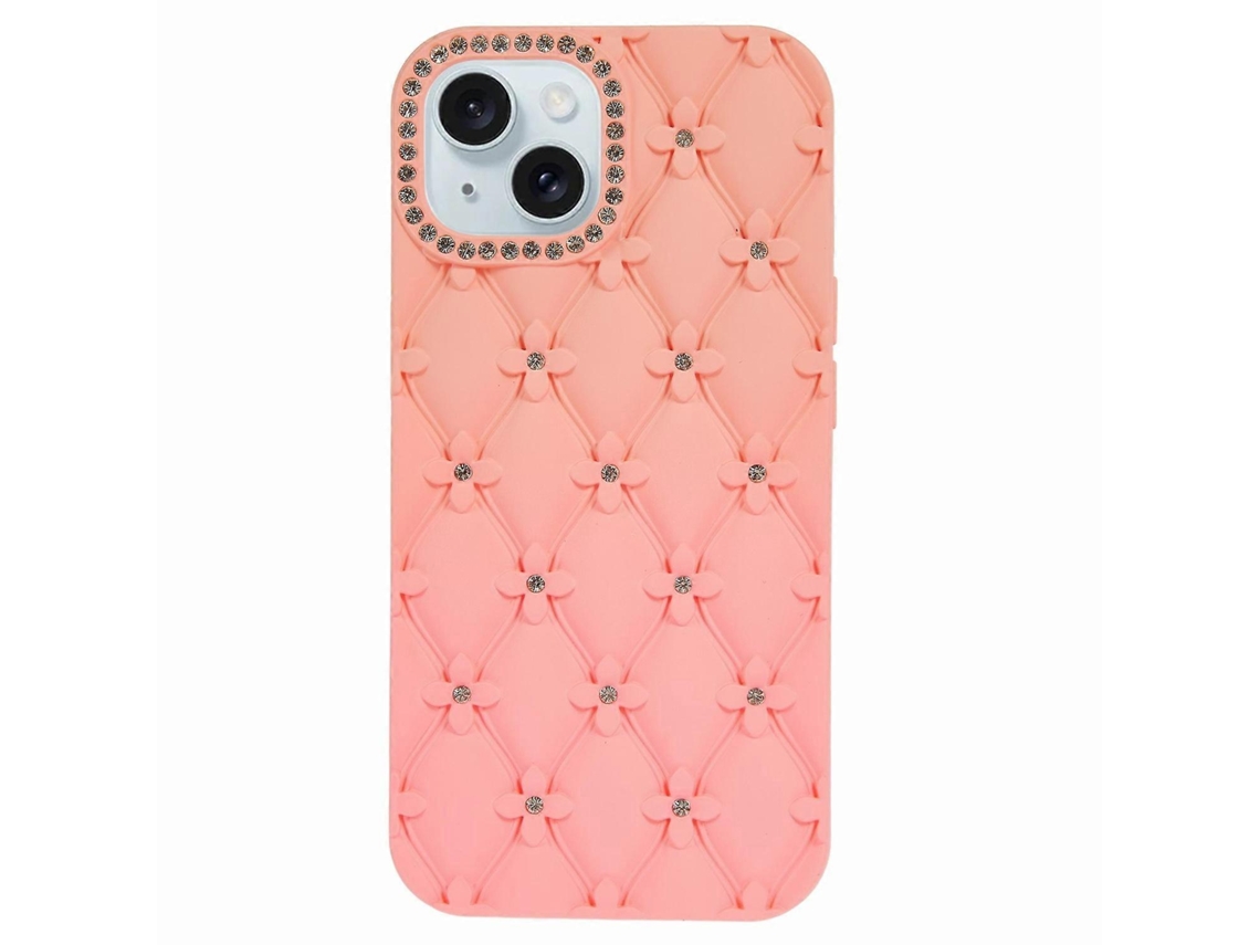 Capa Para Iphone 14 Com Decoração Em Strass E Capa De Tpu Emborrachada