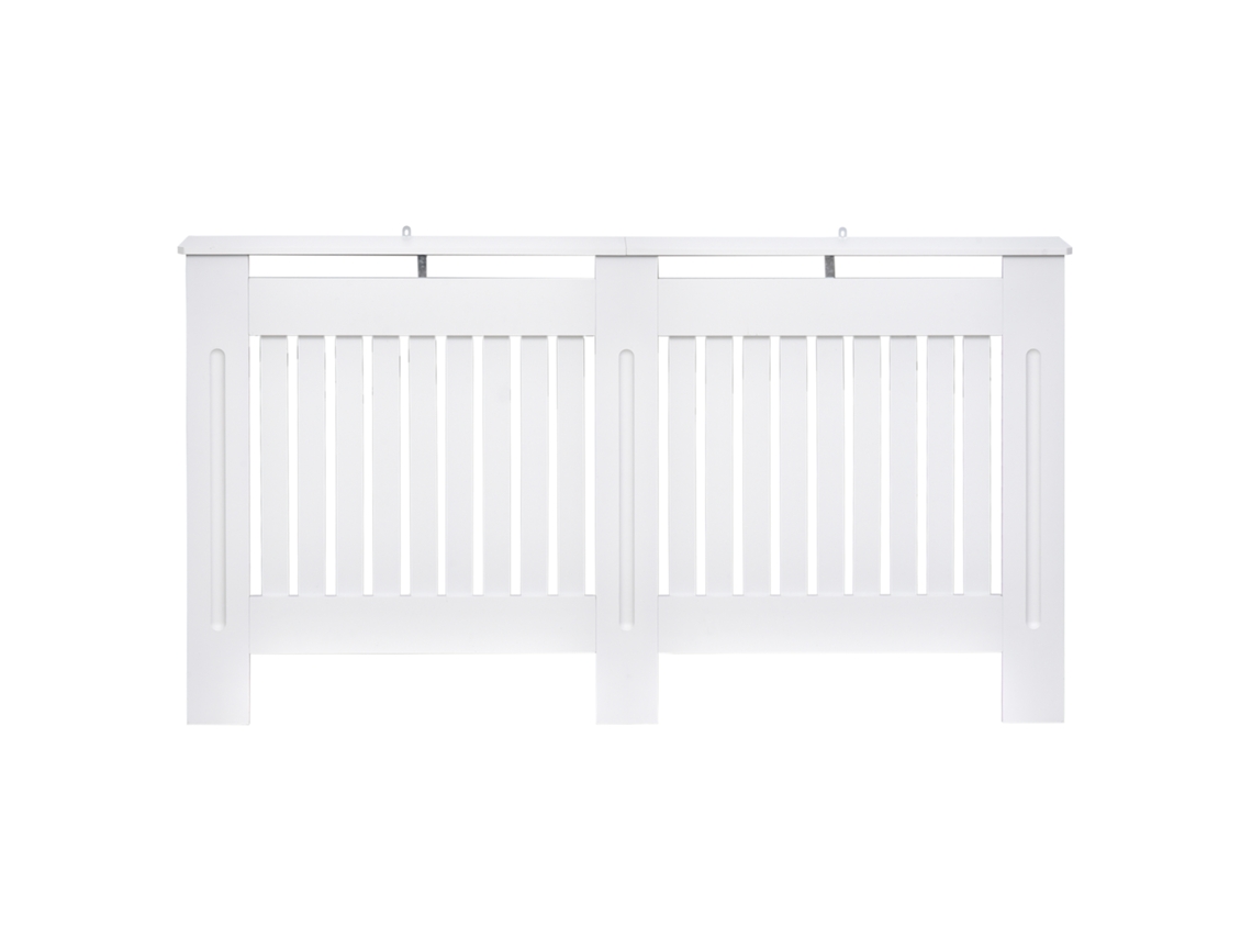 Tampa de Radiador com Ripas de Mdf para Casa e Escritório. 152x19x81 Cm. Branco Ge