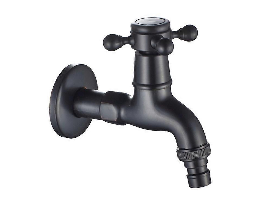 GRIFO DE LAVADORA de latão, com boquilla G1/2, mangueira cruzada, preto | S/MARCA