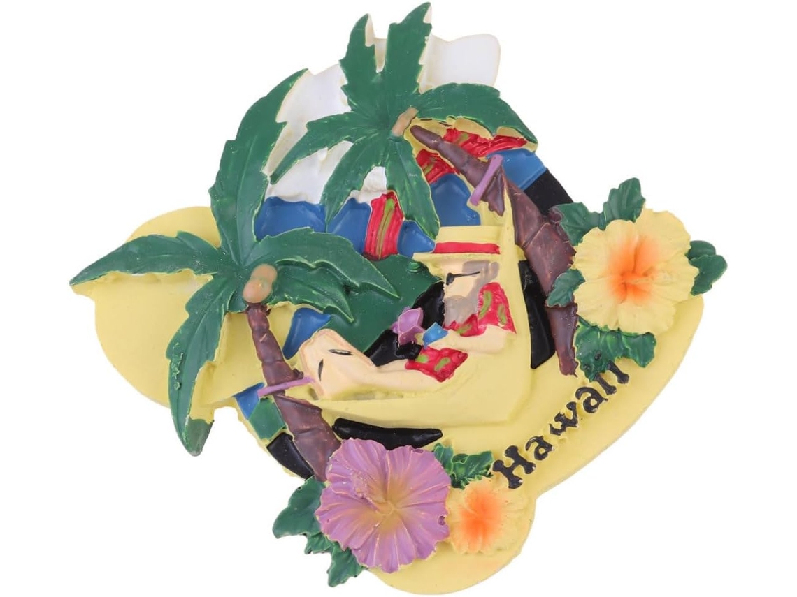 Adesivo Magnético De Resina Clispeed, Ornamento Decorativo Funcional, Design Havaiano Para Geladeira, Ímã Forte Que