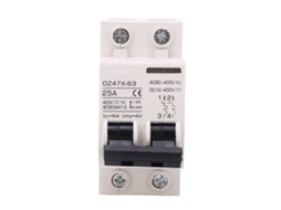 Interruptor de Circuito Miniatura Ac Dc 2p 25a 400v Rail Din para Sistema Solar Pv Dz47x 63