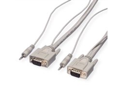 Cabo ROLINE (VGA e Jack 3.5 mm - 10m - Branco)