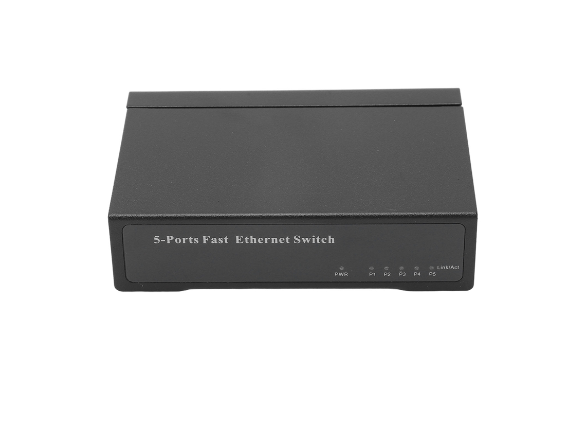 Laxiscreed Switch Ethernet Não Gerenciado De Secretária, 5 Portas, Compatível Com 100-240v