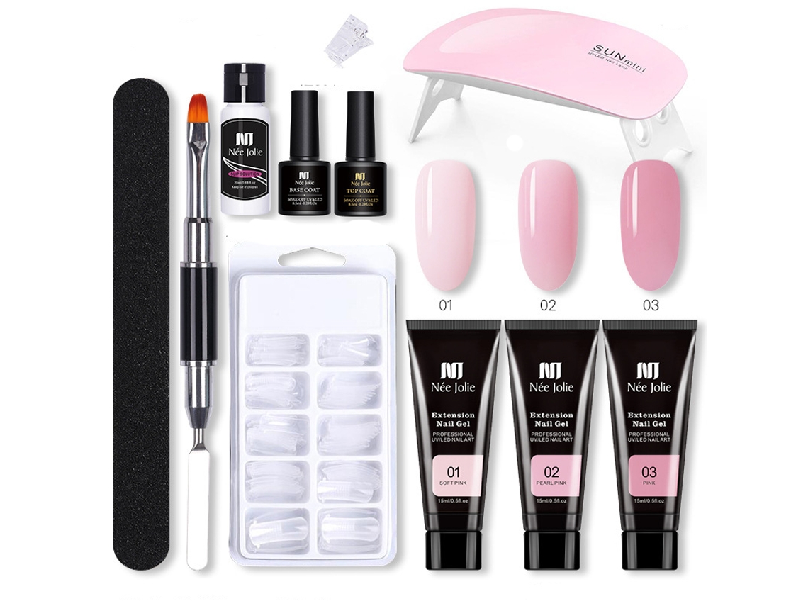 Extending nail polish set, CUICH double-ended brush manicure crystal extension gel set