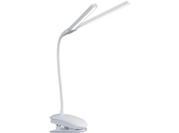 Luminária De Mesa Led De Dupla Cabeça Com Clipe, Proteção Para Os Olhos, Bateria Recarregável De 2000 Ma, Plástico.