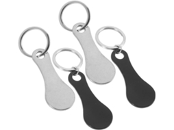 Conjunto De 4 Chaveiros De Aço Inoxidável Para Carrinho De Compras - Decorativos E Práticos