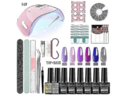 Kit de Unhas Gel Profissional Conjunto com 120w/54w Lâmpada Unha Uv e Broca Compatível Todo o G El Secagem Esmalte M GOKOCO