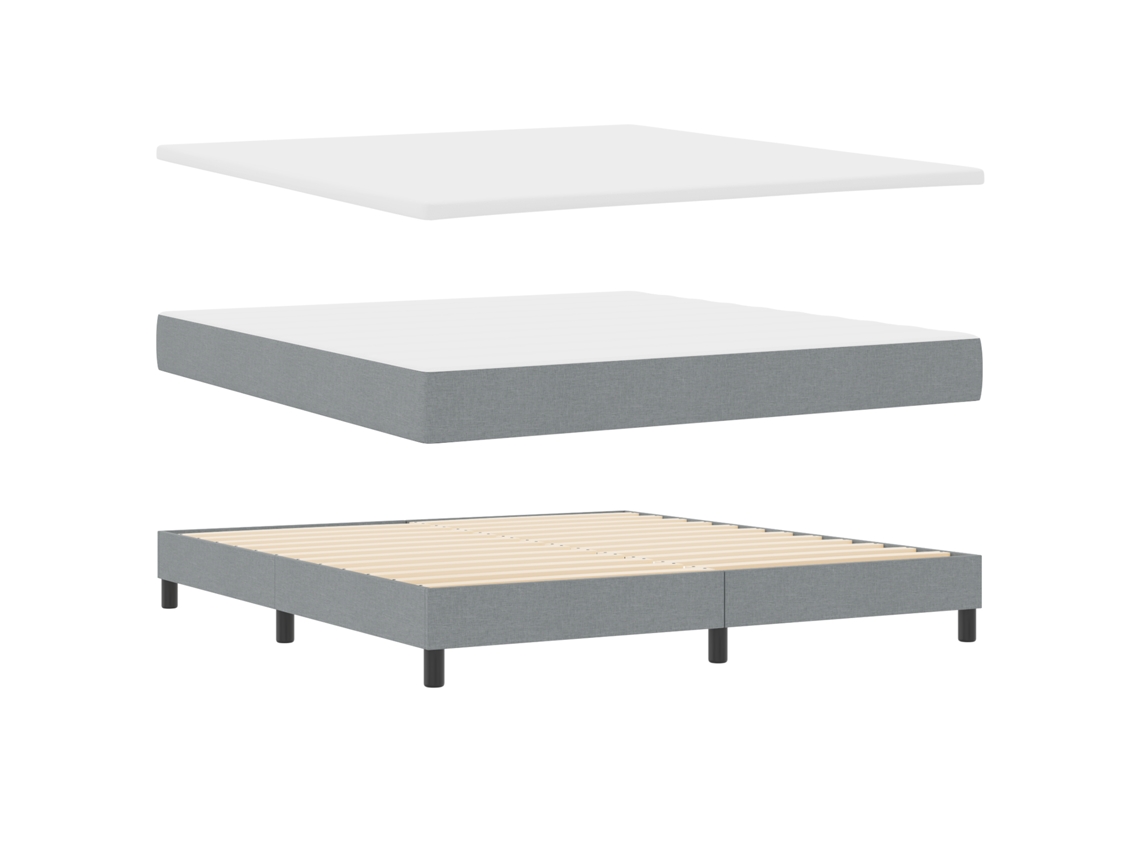Estrutura De Cama King Moderna Cinzento-claro Vidaxl Cinzento-claro Fabric