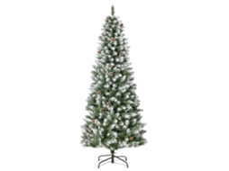 Árvore De Natal Artificial Ø75x180cm Com 630 Ramas E 37 Pinhas Folhas De Pvc Base Dobrável E Suporte Metálico Decoração De Para Interiores Verde