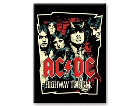 Ac Dc Estrada Para O Inferno Ímã 6,3x8,9cm Aquarius 94559 8403911432