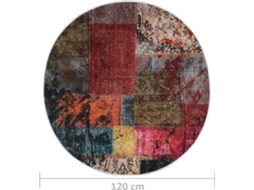 vidaXL Tapete lavável antiderrapante φ120 cm patchwork multicor