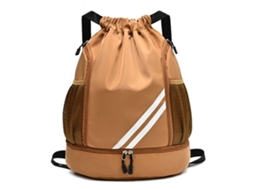 Mochila De Treino Verde Militar, Grande Capacidade, Com Cordão, Para Basquetebol, Ideal Para Atletas E Treinadores. Cor: Cáqui Escuro.