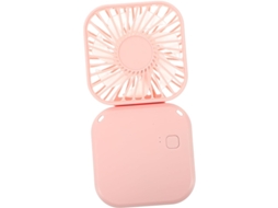 Mini Ventilador Dobrável Pescoço Usb 2funções Rosa