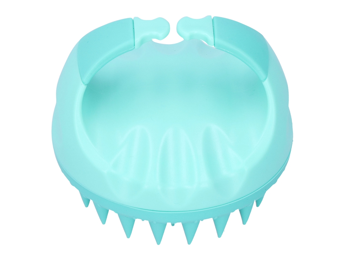 Massageador De Couro Cabeludo Multifuncional Escova De Champô Para Limpeza De Caspa E Massagem Cabelo Verde
