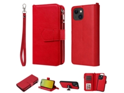 Capa Para Iphone 15 Pele Sintética Vermelho