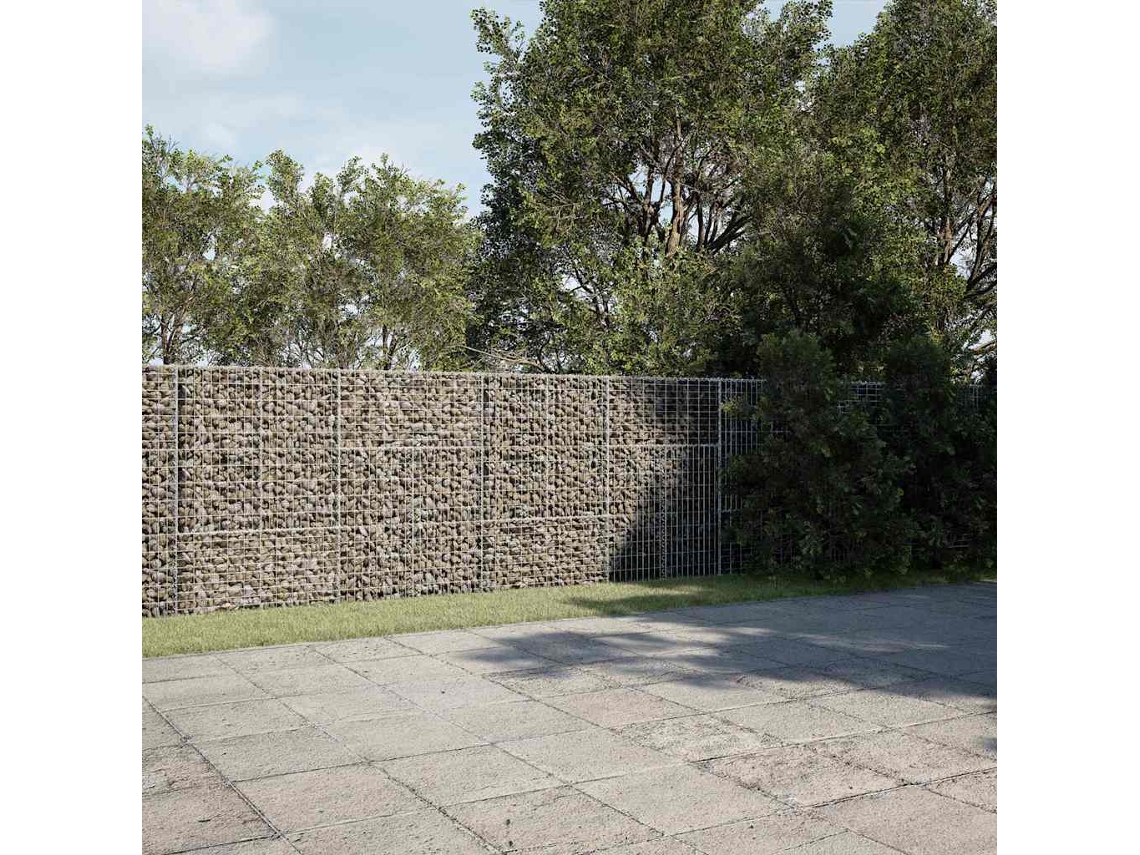 Vidaxl Cesto Gabião Com Cobertura 1200x50x150 Cm Ferro Galvanizado