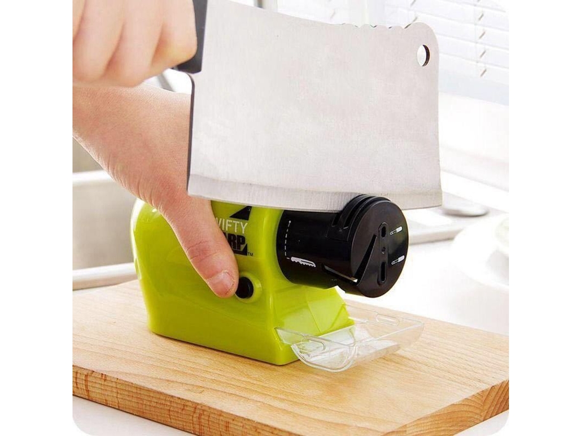 2026-afilador Eléctrico Profesional De Cuchillos Para Cocina Con Hoja De Herramienta Abs Y Piedra De Afilar 14.5*8.6*6cm Verde