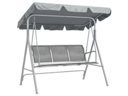 Baloiço De Jardim Para 3 Lugares Com Teto, Prata Cinza Metálica, 170x110x153 Cm, Espreguiçadeira Perfeita Para Jardim E Terraço-cy