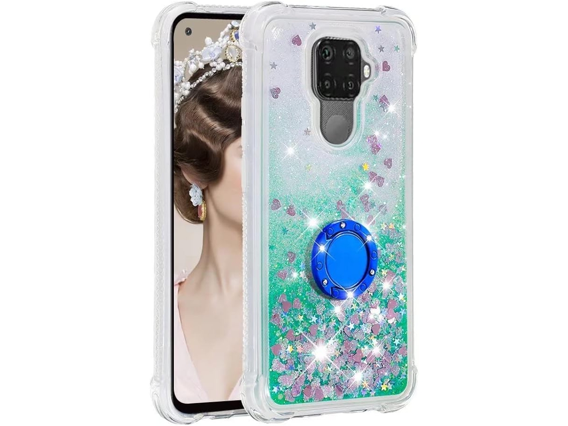Capa Lite Liquid Quicksand Anel Protetora para Huawei Huawei Mate 30 Lite HONGWE. Anti-Choque Transparente